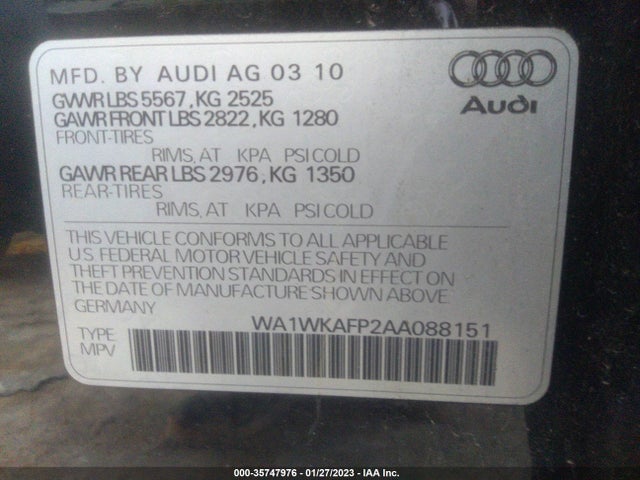 WA1WKAFP2AA088151 Audi Q5 Prestige