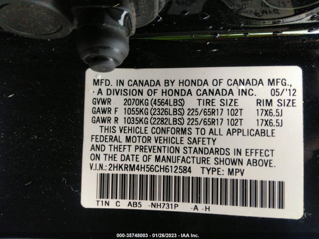 Honda CR-V 2012 2HKRM4H56CH612584 Image 10