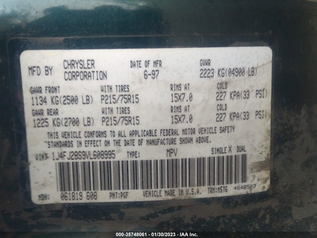 Jeep Cherokee 1997 1J4FJ28S9VL608995 Image 11