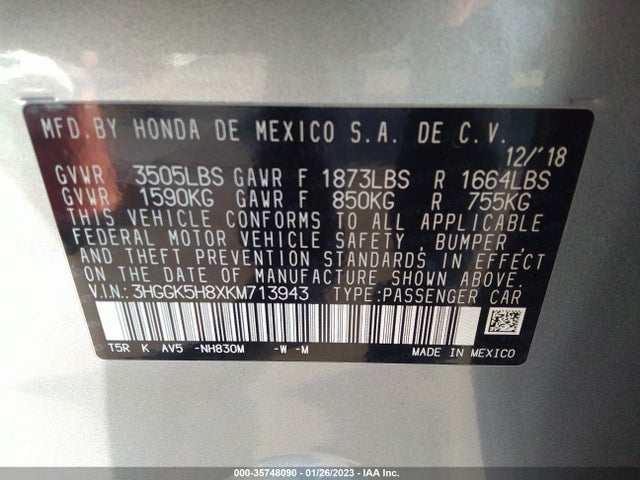 2019 Honda Fit, VIN: 3HGGK5H8XKM713943