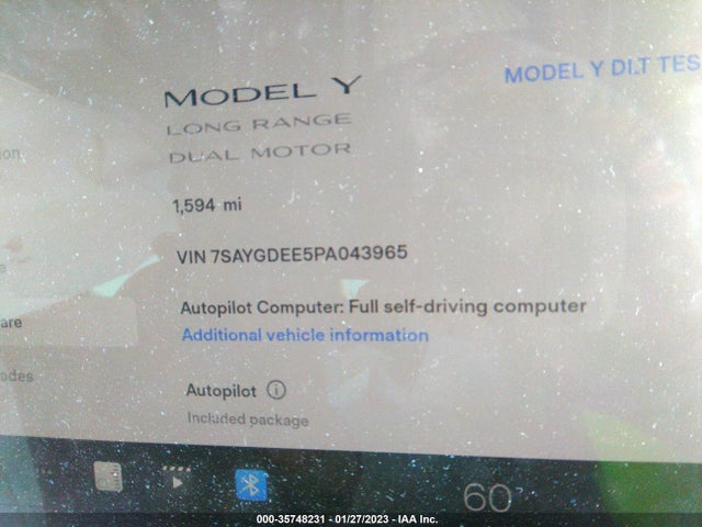 2023 Tesla Model Y, VIN: 7SAYGDEE5PA043965