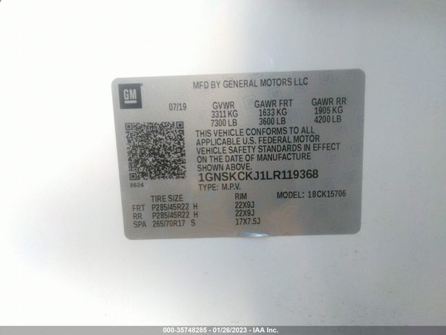 Chevrolet Tahoe Premier 2020 1GNSKCKJ1LR119368 Image 10