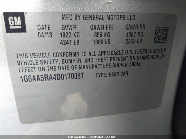 Cadillac ATS 2013 1G6AA5RA4D0170087 Image 10