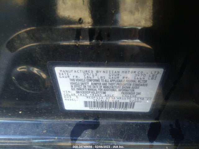 2014 NISSAN VERSA NOTE SV VIN: 3N1CE2CP1EL377730