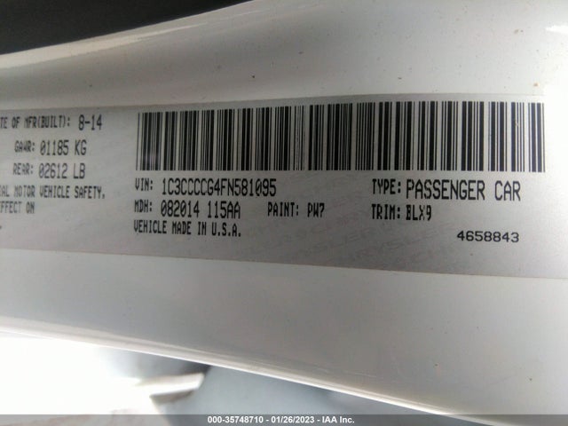 Chrysler 200 C 2015 1C3CCCCG4FN581095 Image 9