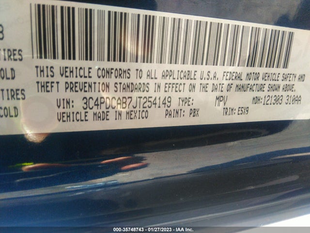 Dodge JOURNEY SE 2018 3C4PDCAB7JT254149 Image 10