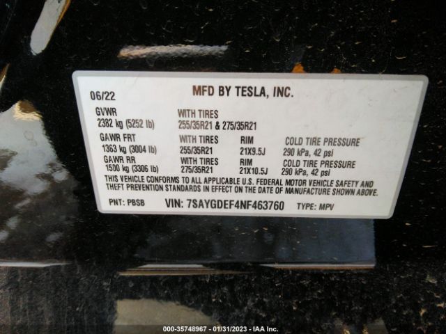 7SAYGDEF4NF463760 Tesla Model Y Performance