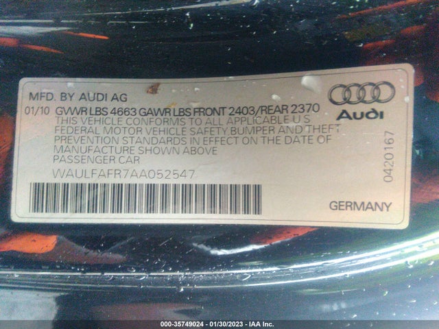 WAULFAFR7AA052547 Audi A5