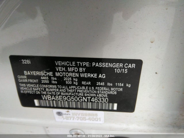 BMW 3 Series 2016 WBA8E9G50GNT46330 Image 10
