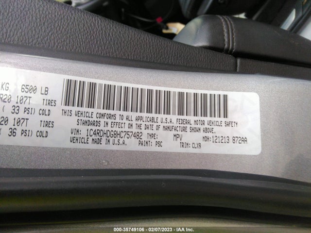 Dodge DURANGO GT 2017 1C4RDHDG8HC757482 Image 10
