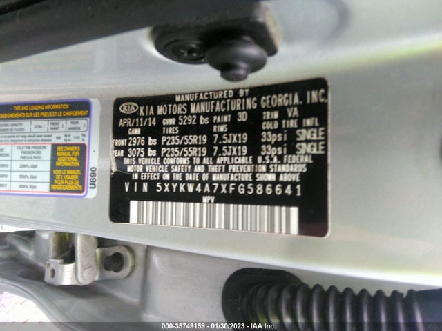 KIA SORENTO SX 2015 5XYKW4A7XFG586641 Image 10