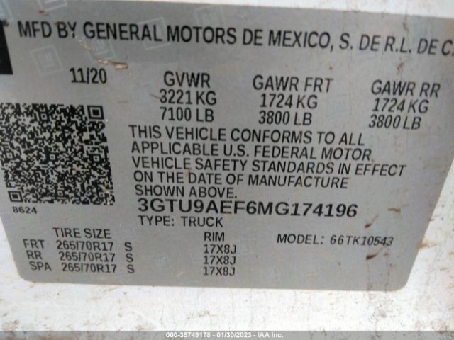 3GTU9AEF6MG174196 GMC SIERRA 1500