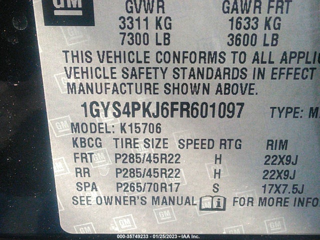 Cadillac Escalade Platinum 2015 1GYS4PKJ6FR601097 Image 9