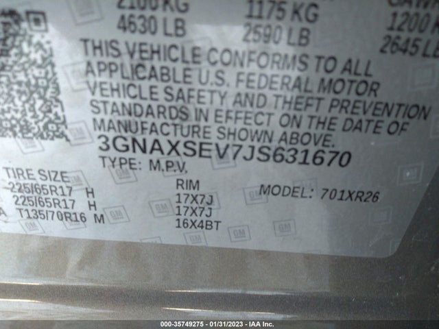 Chevrolet EQUINOX LT 2018 3GNAXSEV7JS631670 Image 10