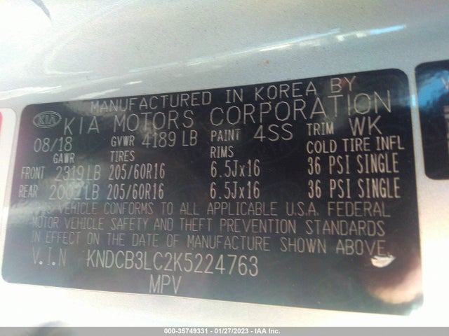 2019 Kia Niro, VIN: KNDCB3LC2K5224763