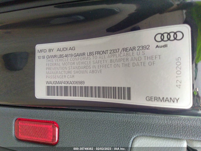 Audi A4 Premium/titanium Premium 2019 WAUGMAF40KA006989 Image 9