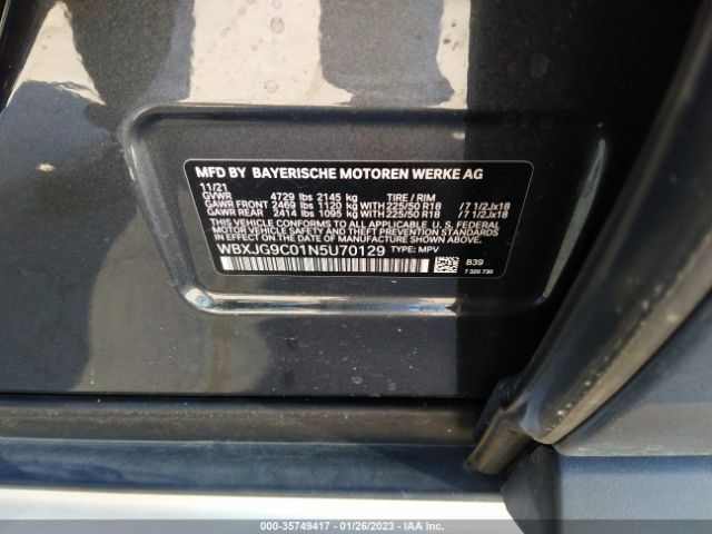 WBXJG9C01N5U70129 BMW X1 Xdrive28i