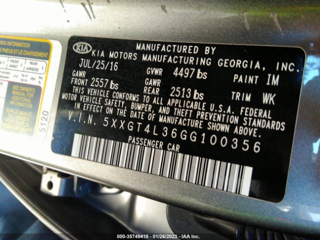 5XXGT4L36GG100356 KIA Optima Lx