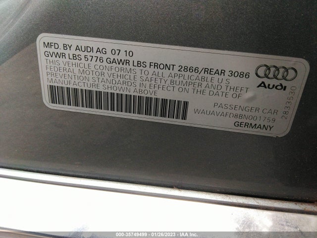 Audi A8 2011 WAUAVAFD8BN001759 Image 10