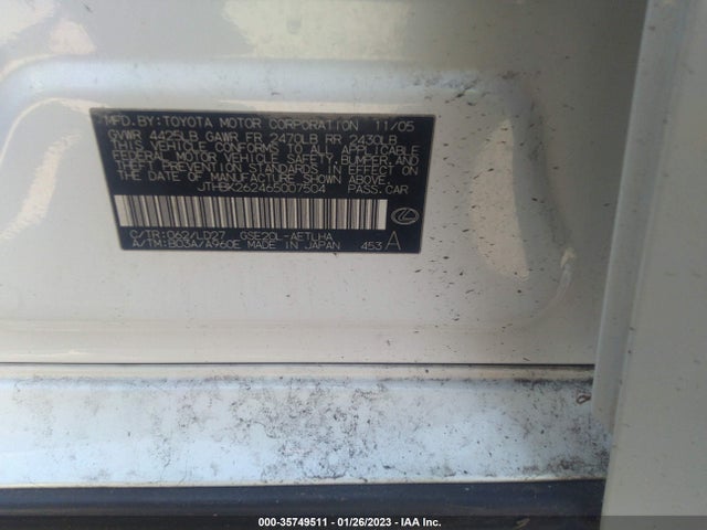 Lexus Is 250 Manual/auto 2006 JTHBK262465007504 Image 10