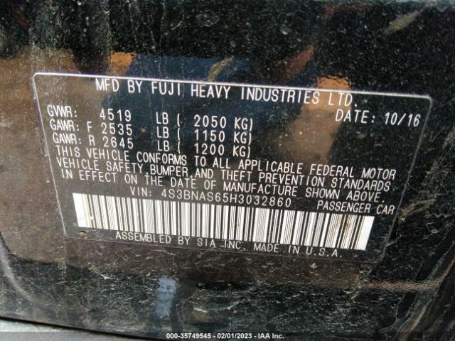 4S3BNAS65H3032860 Subaru Legacy Sport