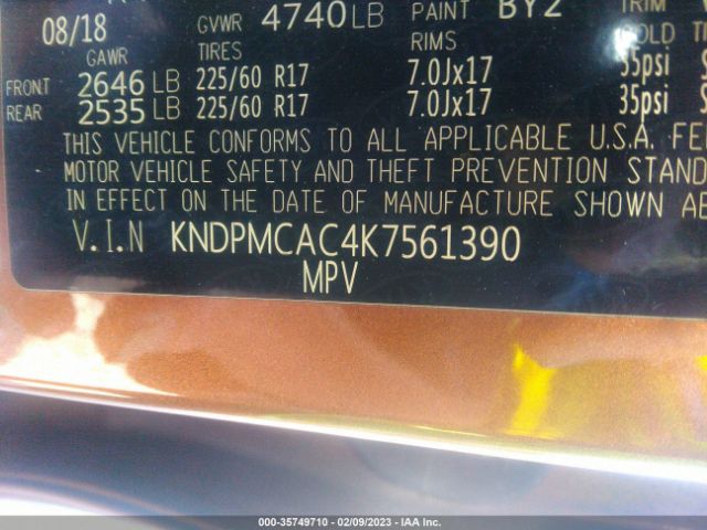 KNDPMCAC4K7561390 KIA Sportage Lx