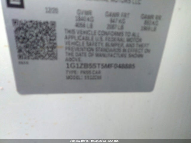 Chevrolet MALIBU LS 2021 1G1ZB5ST5MF048885 Image 9