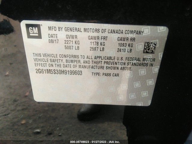 2G61M5S30H9199603 Cadillac XTS LUXURY