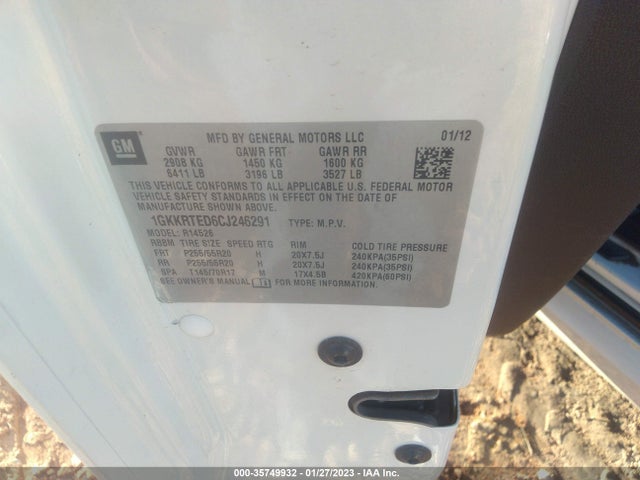 GMC Acadia Denali 2012 1GKKRTED6CJ246291 Image 10