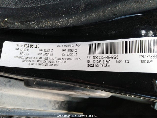 Chrysler 200 C 2015 1C3CCCCG4FN640520 Image 9