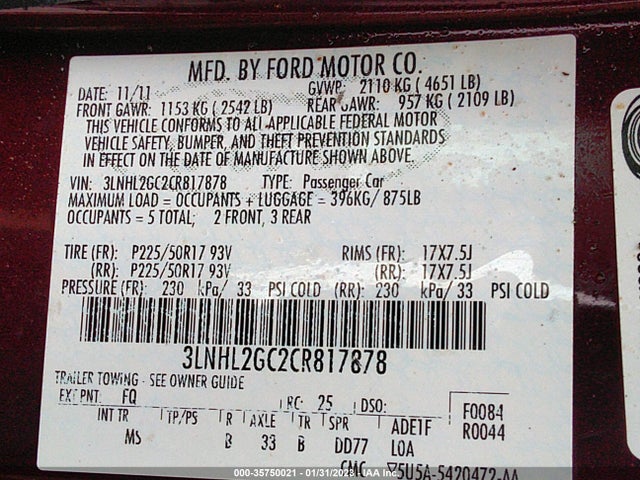 Lincoln MKZ 2012 3LNHL2GC2CR817878 Image 10