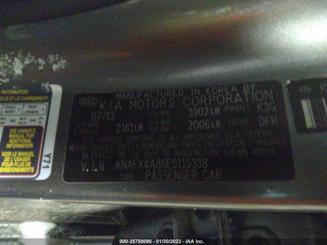 KNAFX4A86E5115338 KIA FORTE EX