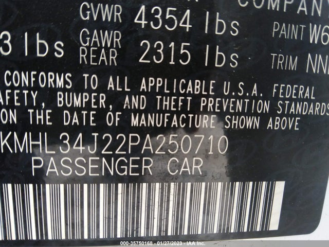 Hyundai Sonata Limited 2023 KMHL34J22PA250710 Image 9