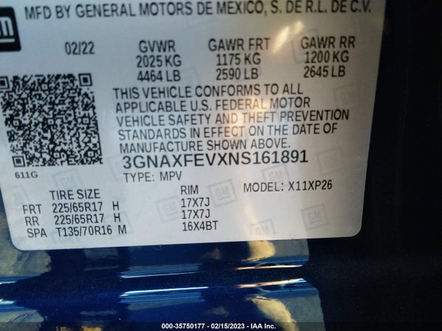 Chevrolet EQUINOX LS 2022 3GNAXFEVXNS161891 Image 9