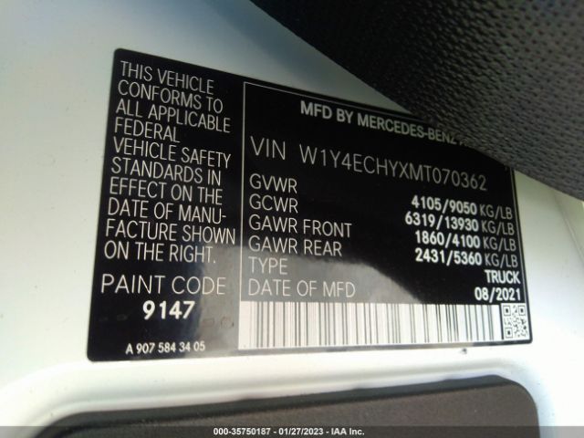 W1Y4ECHYXMT070362 Mercedes-Benz SPRINTER CARGO VAN