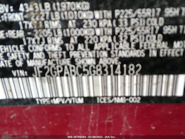 JF2GPABC5G8314182 Subaru Crosstrek Premium
