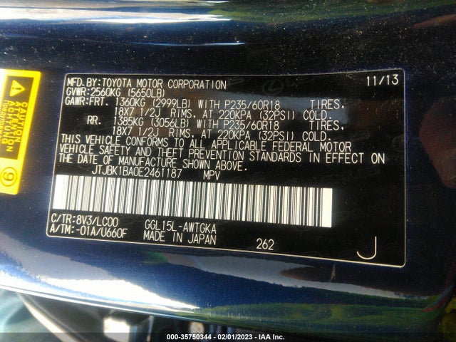 JTJBK1BA0E2461187 Lexus RX 350