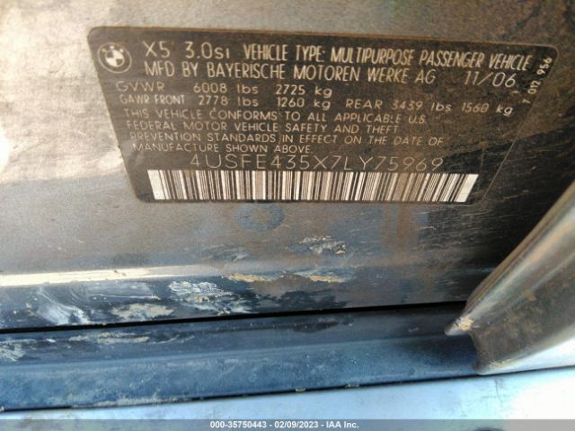4USFE435X7LY75969 BMW X5 3.0SI