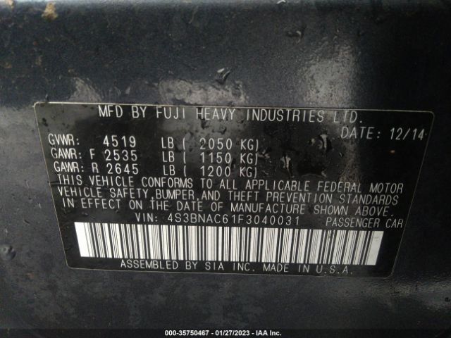 4S3BNAC61F3040031 Subaru Legacy 2.5i Premium