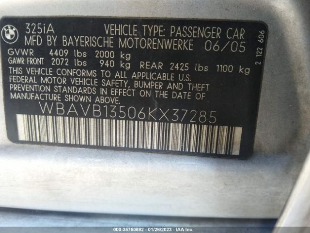 WBAVB13506KX37285 BMW 3 Series 325i