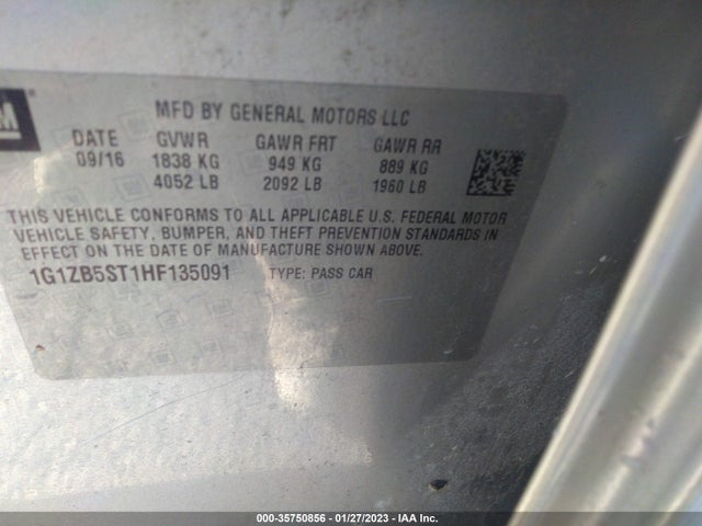 Chevrolet MALIBU LS 2017 1G1ZB5ST1HF135091 Image 9
