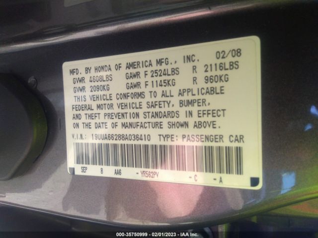 19UUA66288A036410 Acura TL
