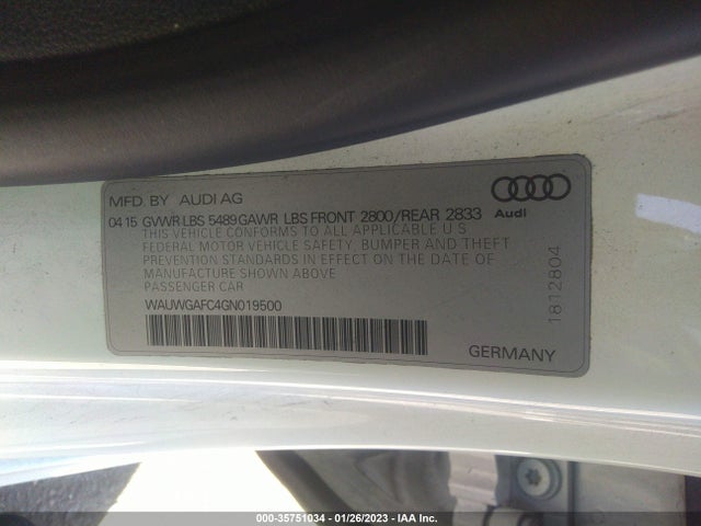 WAUWGAFC4GN019500 Audi A7
