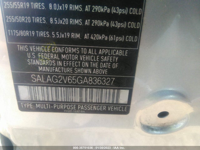 2016 Land Rover LR4, VIN: SALAG2V65GA836327