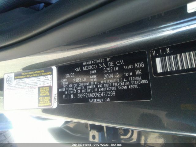 3KPF24AD0NE427299 KIA FORTE FE