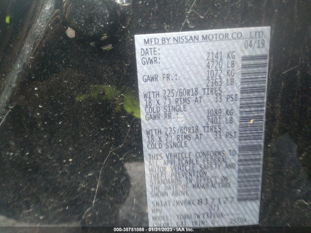 2019 Nissan Rogue, VIN: 5N1AT2MV6KC817127