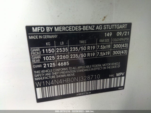 2022 Mercedes-Benz GLA-Class, VIN: W1N4N4HB0NJ328710