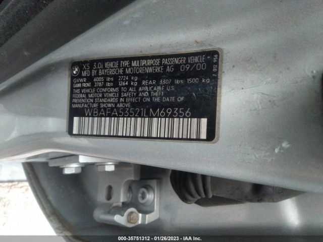 WBAFA53521LM69356 BMW X5 3.0I