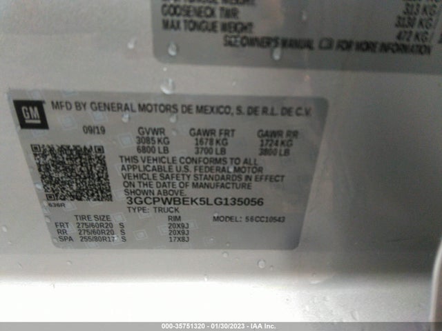 Chevrolet Silverado 1500 Custom 2020 3GCPWBEK5LG135056 Image 10
