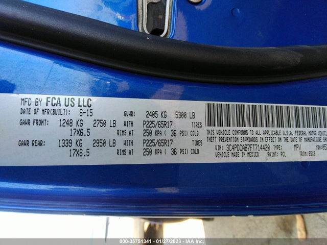 Dodge Journey American Value Pkg 2015 3C4PDCAB7FT714420 Image 9